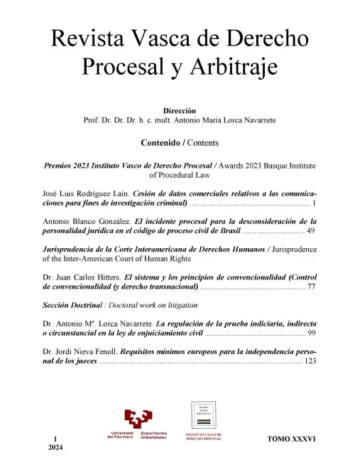 Revista Vasca de Derecho Procesal y Arbitraje Nº 1/2024